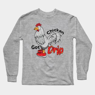 Chicken With Shoes White Red DRIP Long Sleeve T-Shirt